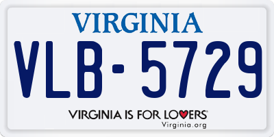 VA license plate VLB5729