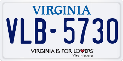 VA license plate VLB5730
