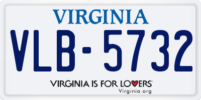 VA license plate VLB5732