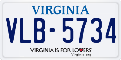 VA license plate VLB5734