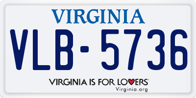 VA license plate VLB5736