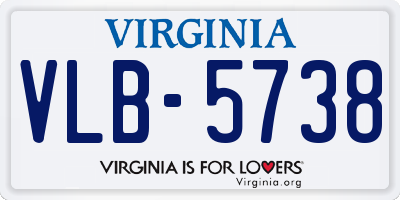 VA license plate VLB5738