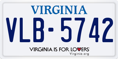 VA license plate VLB5742