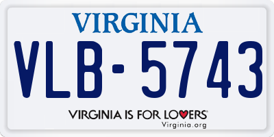 VA license plate VLB5743