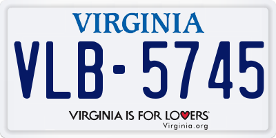 VA license plate VLB5745