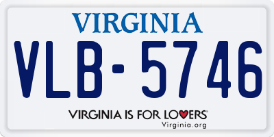 VA license plate VLB5746