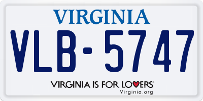VA license plate VLB5747