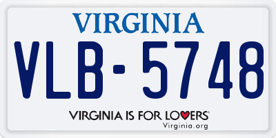 VA license plate VLB5748