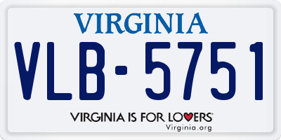 VA license plate VLB5751