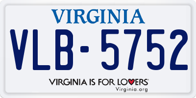VA license plate VLB5752