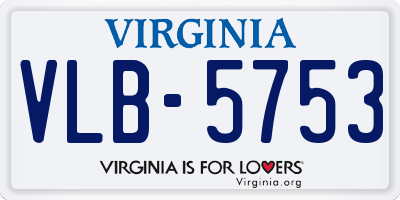 VA license plate VLB5753