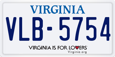 VA license plate VLB5754