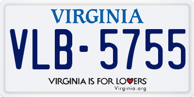 VA license plate VLB5755