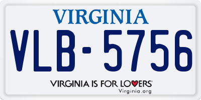 VA license plate VLB5756