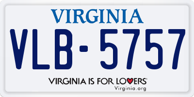 VA license plate VLB5757