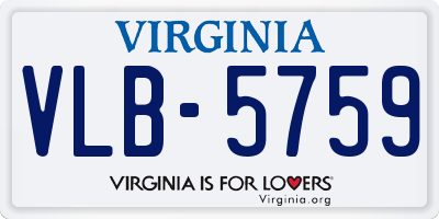 VA license plate VLB5759