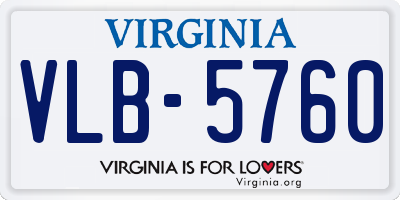 VA license plate VLB5760