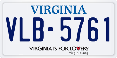 VA license plate VLB5761