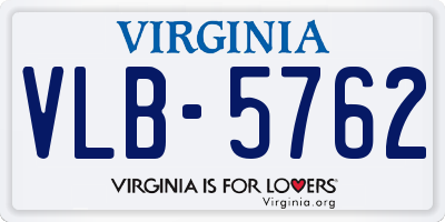 VA license plate VLB5762