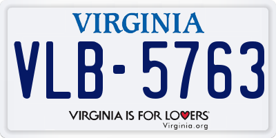 VA license plate VLB5763