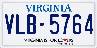 VA license plate VLB5764