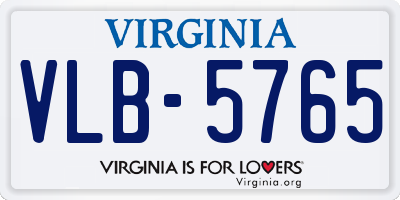 VA license plate VLB5765
