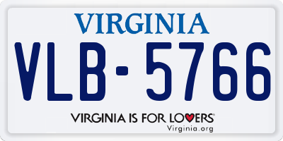 VA license plate VLB5766