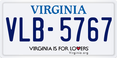 VA license plate VLB5767