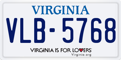 VA license plate VLB5768