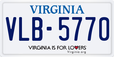 VA license plate VLB5770