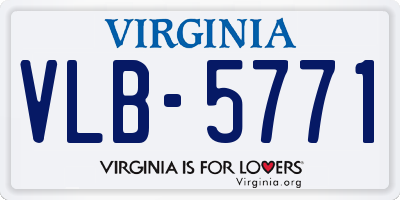 VA license plate VLB5771