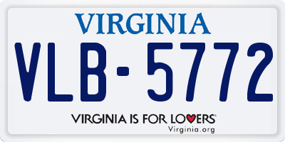 VA license plate VLB5772