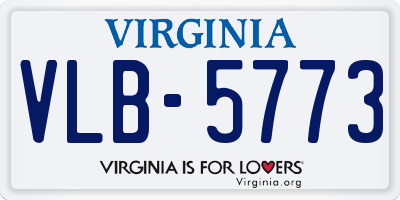 VA license plate VLB5773