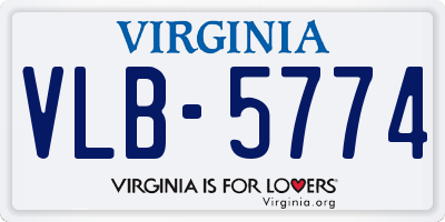 VA license plate VLB5774