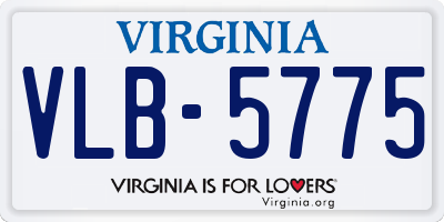 VA license plate VLB5775