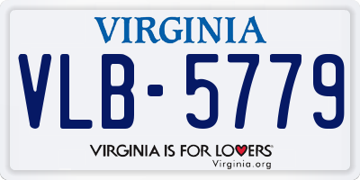 VA license plate VLB5779