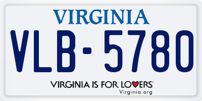 VA license plate VLB5780