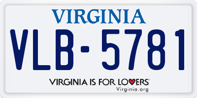 VA license plate VLB5781