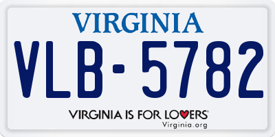 VA license plate VLB5782