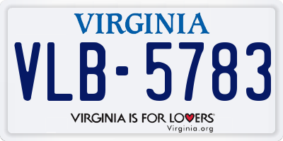 VA license plate VLB5783