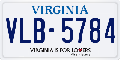 VA license plate VLB5784