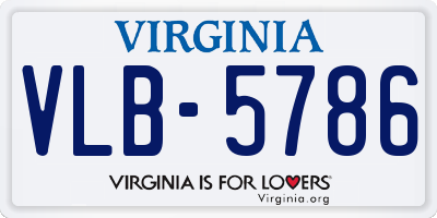VA license plate VLB5786