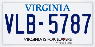 VA license plate VLB5787
