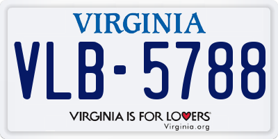 VA license plate VLB5788
