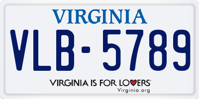 VA license plate VLB5789