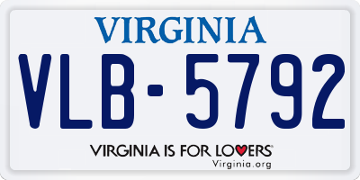 VA license plate VLB5792