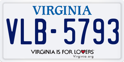 VA license plate VLB5793
