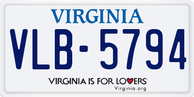 VA license plate VLB5794