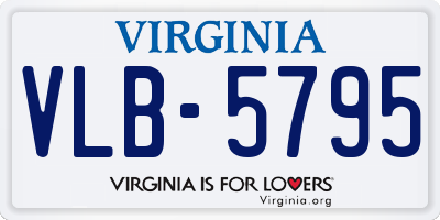 VA license plate VLB5795