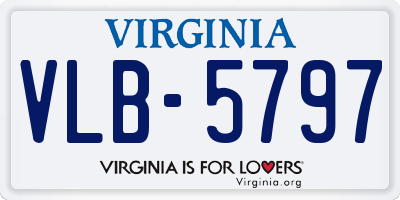 VA license plate VLB5797